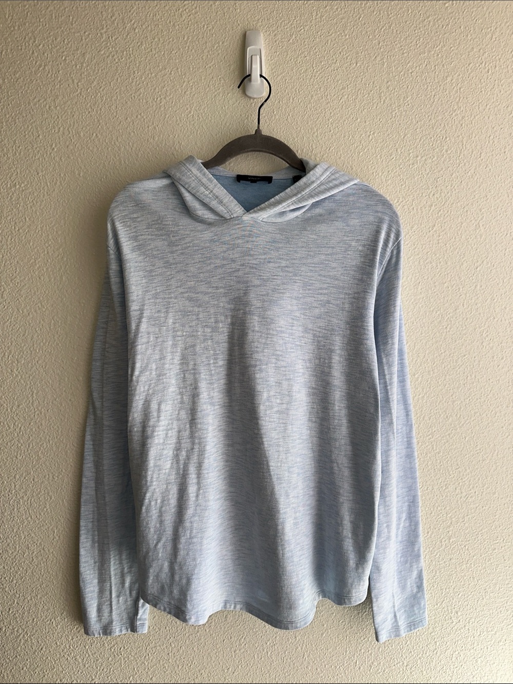 Vince | Light Blue Heathered Lightweight Hoodie Sweater | Mens M